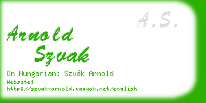 arnold szvak business card
